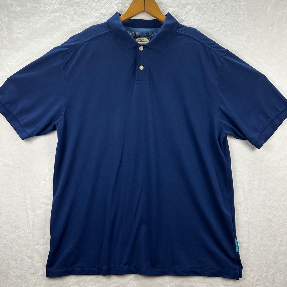 Tommy Bahama Relax Polo Shirt Mens XL Blue Pima Cotton Blend Short Sleeve